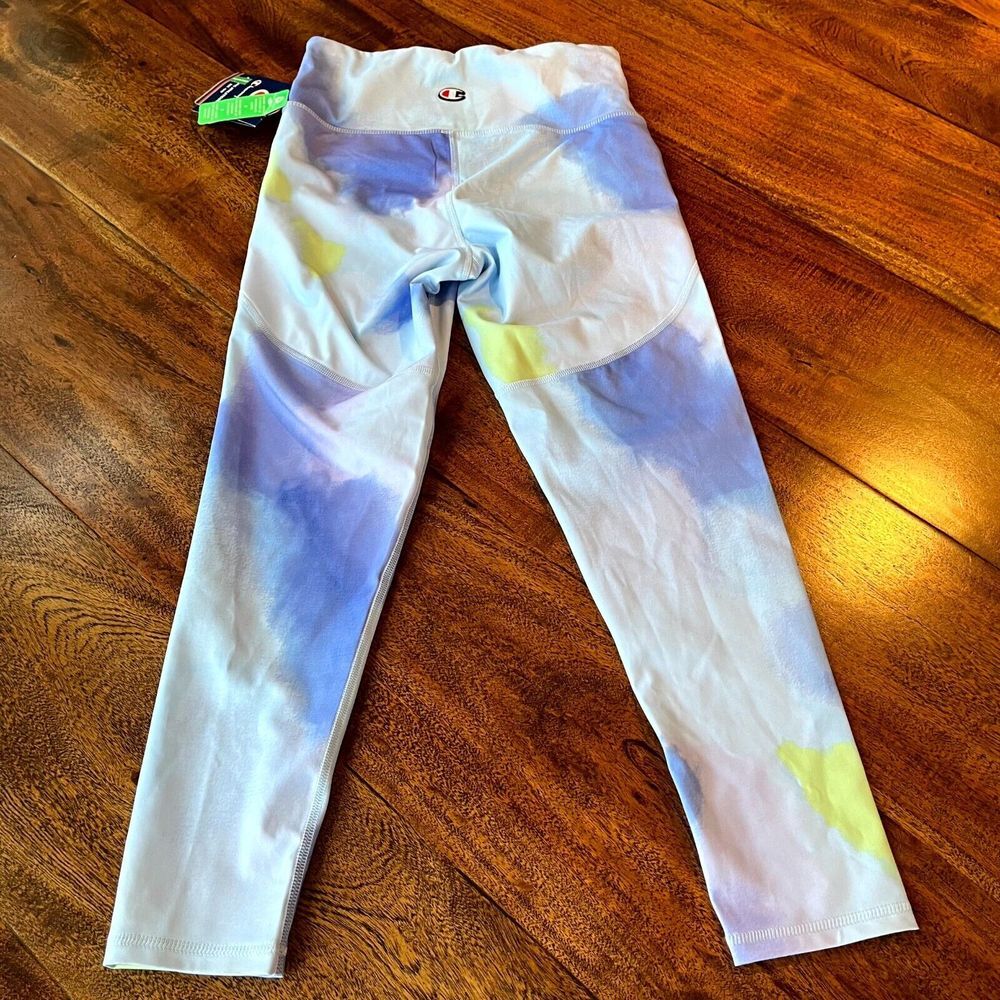 Champion Leggings Women Small Multicolor Tie Dye Stretch High-Waist Pull On Yoga - Picture 3 of 10